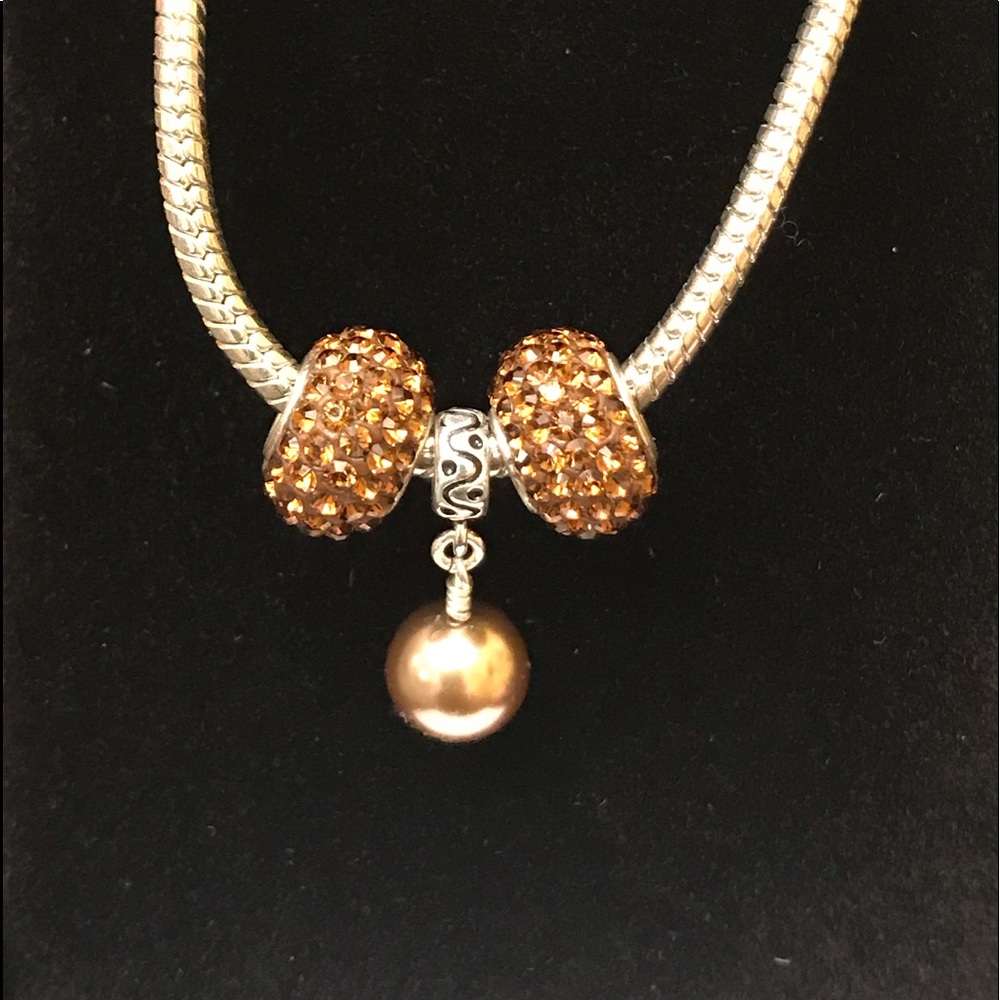NWOT Sterling Silver & Swarovski Pearl Charm